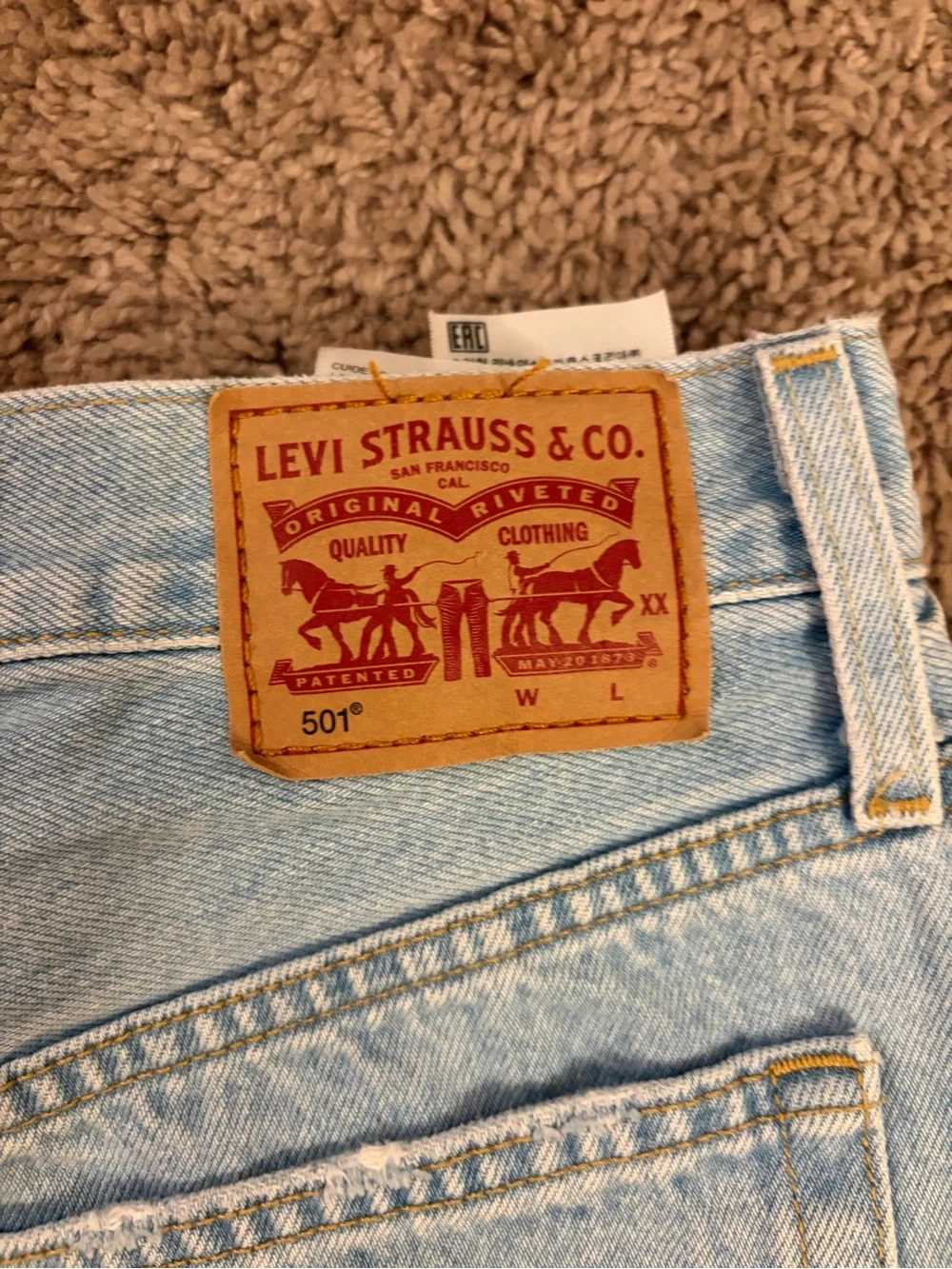 Levi's 501 Light Blue High-Rise Cutoff Denim Shorts